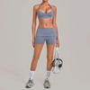 Women's Halter Backless Pleated Yoga Set - Tight Fit, Hip-Revealing Sportswear 