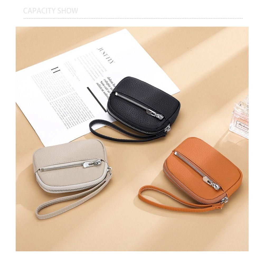PU Leather Women Wallet Multi Functional Solid Color Coin Purse Litchi Pattern Korean Style Mini Purse Daily Use
