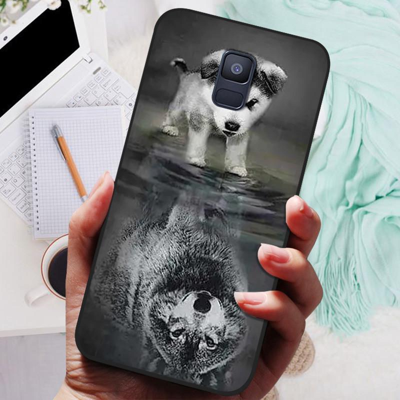 Für Samsung Galaxy A8 Plus 2018 Hülle Schwarze Abdeckung Löwe Wolf Silikon Weiche Rückseite Hüllen Für Samsung A8 2018 A530 A530F Handyhülle