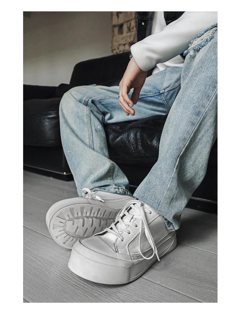 Herren Trendige Schwarz & Weiße Crescent Series Canvas Derby Schuhe