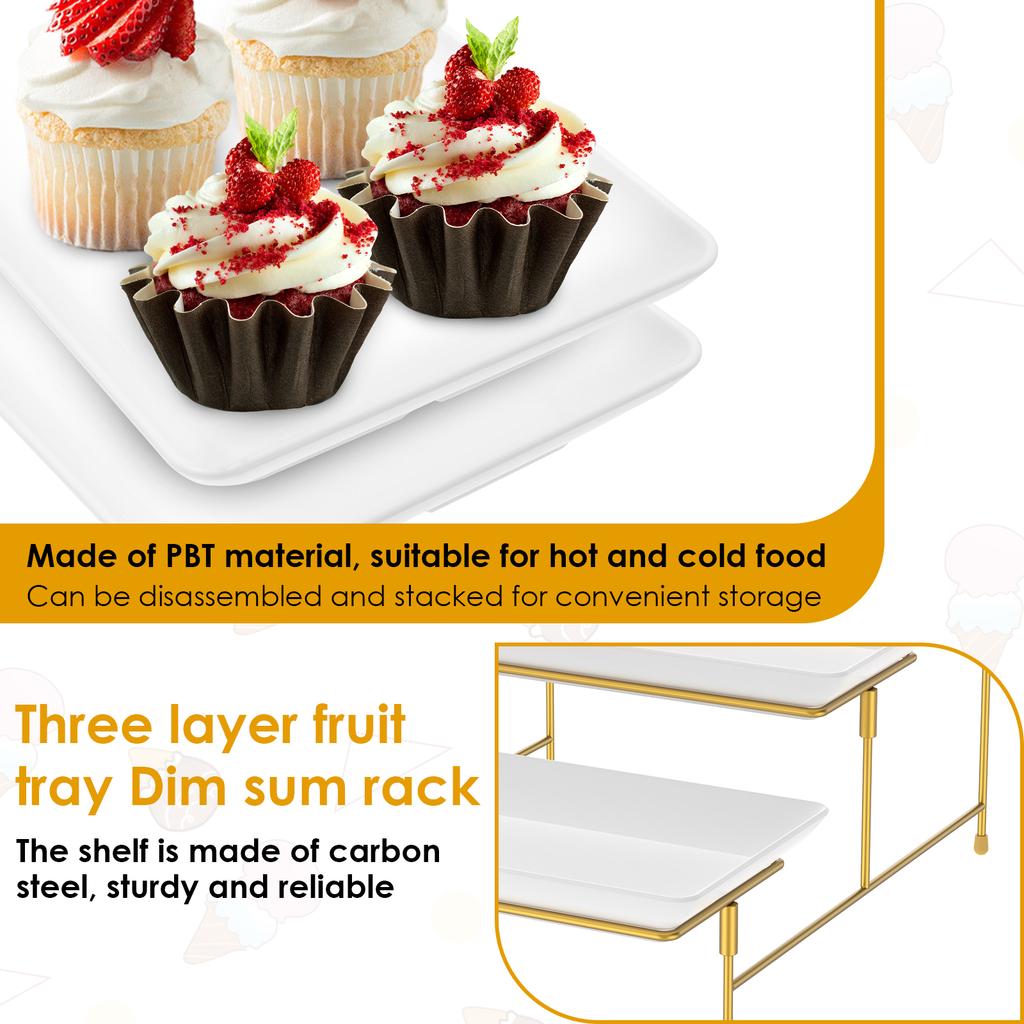 3 Tier Serving Stand Set Fruit Dessert Display Tray Cupcake Tier Stand for Home Party Wedding Display Tray