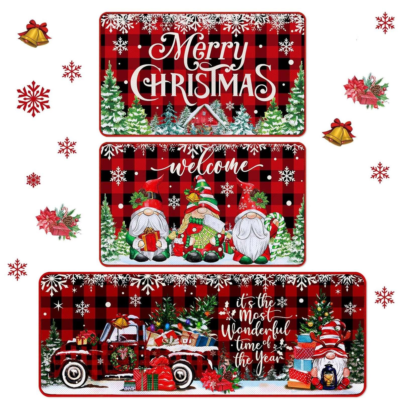 

Cartoon Printed Doormat Christmas Decoration, Kitchen Carpet Bedroom Living Room Indoor Carpet Decoration One Size