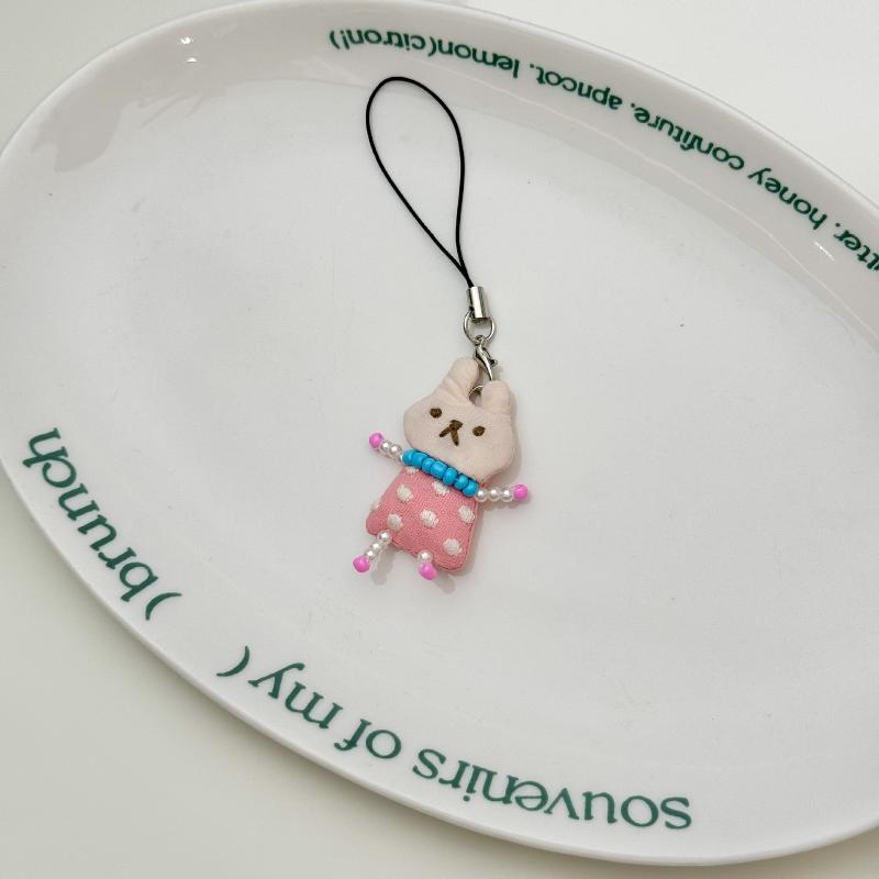 Cute Frog Pig Cat Pendant Keychain For Women Simple Design Phone Rope Chain Lovely Animal Bag Car Keyring Young Girls