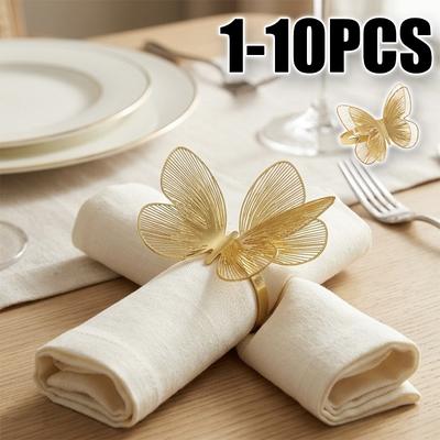 Hollow Butterfly Napkin Ring Metal Buckle Simple Nordic Style DIY Dinner Table Ornament For Wedding Dinner Party Celebration