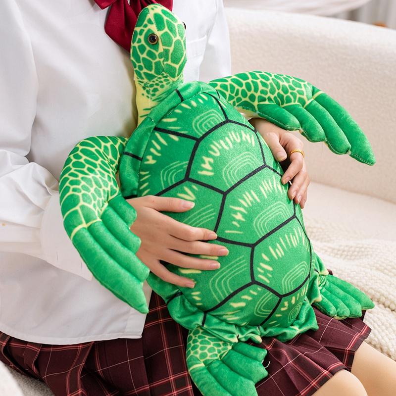 Realistisches Meeresschildkröte Tier Plüschtier Niedliche Simulation Schildkröte Stofftier Babypuppe Super Weich Gefüllt Heimdeko Kissen Geschenk