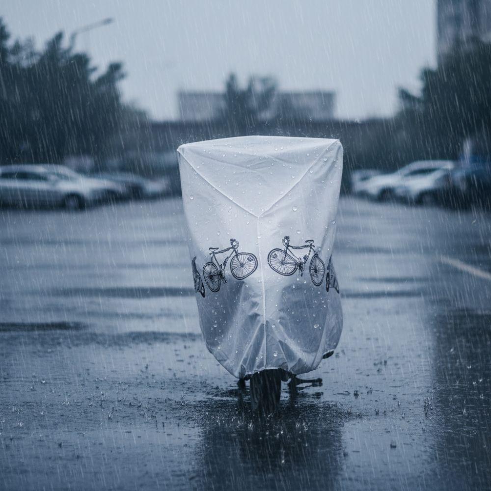 Durable PEVA Bicycle Rain Cover Black&White Waterproof Bike Cover All-Weather Electric Bikes Covers Outdoor Use