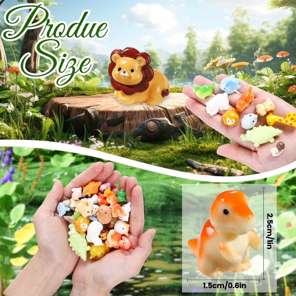 40 buc Animale Mini Rășină 40 Stiluri Animale Mici Rășină Figurine Animale Mici Mici en Gros pentru Grădină Micro Zâne Accesorii Peisaj