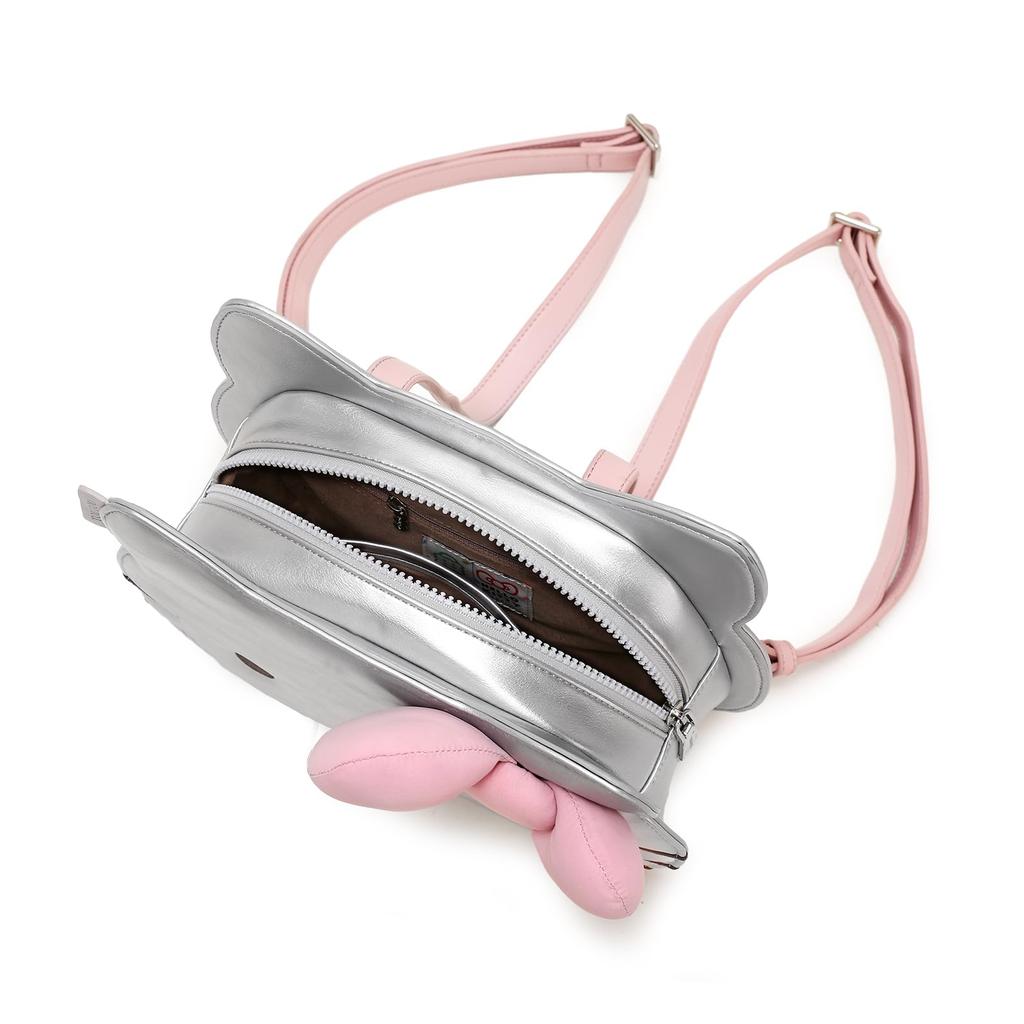 Hello Kitty Collaboration Hello Kitty Backpack for Women Cute Cat Face 3D Large Limited Edition Perfect for Social and Date [Toutou] - Design, Ribbon,