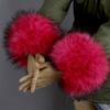 Frauen Kunstpelz Plüsch Manschette Hand Armwärmer flauschig weiche Handgelenk Band Handschuhe Winter