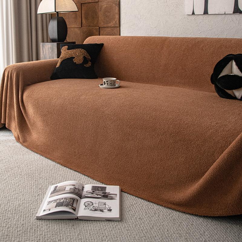 Plush sofa cover, sofa cover, autumn and winter, a whole all-inclusive thickened seat cushion