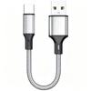USB A to Type C Short Data Cable 0.25M 3A Fast Charging Nylon Braided Cord for Home Office Phone Charging