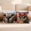 Floppa Cat Meme Cushion Cover Premium Comfort Reversible Pillow Cove -Two in One Design for Any Room & Car Interior