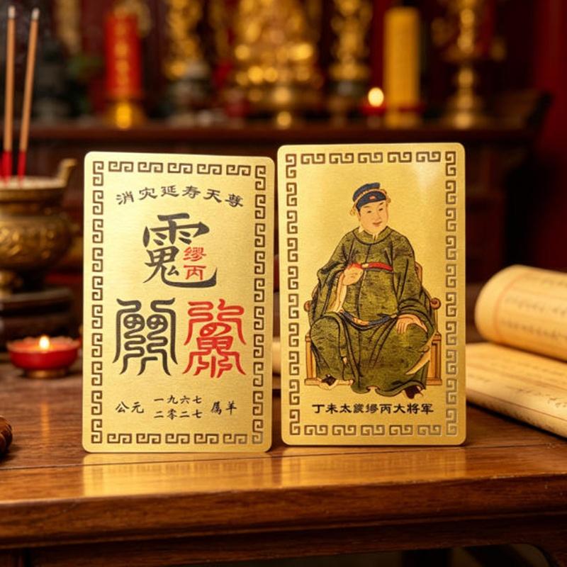 2027 Carta Tai Sui Feng Shui Preghiera Carta d'Oro Esorcismo Protezione Regalo Sicuro Porta Ricchezza e Tesoro
