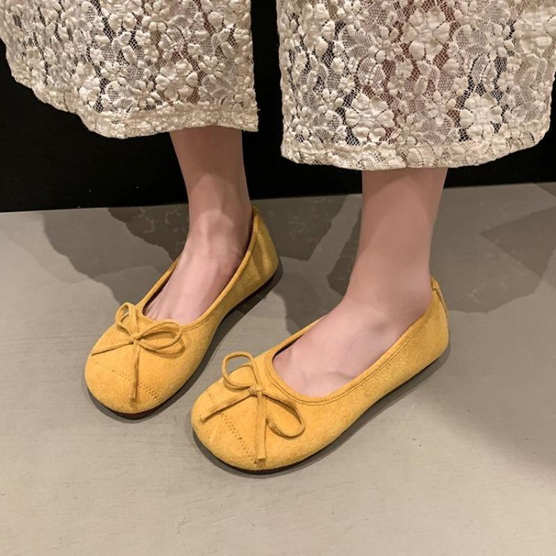 Vintage Bow Soft Bot Ballet Flat Oes Women's Mary Jane Shoes Spring Casual Oes Comfortable Low Heel Lolita Shoe Footwear Loafers
