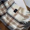 White Purple Plaid Imitation Cashmere Fringed Scarf Female Autumn and Winter Couple Warm Versatile Skin-friendly Scarf Tide