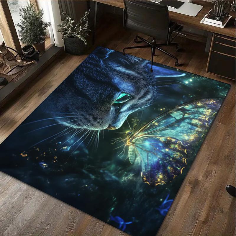 Katze Tier Teppich Haus Teppich Büro Dekorativer Teppich Für Wohnzimmer Schlafzimmer Fußmatte Boden Teppich Computer Stuhl Bereichsteppich
