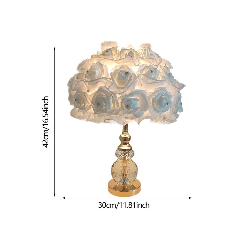 Rose Table Lamp NightStand Lamp Flower Rose Lamp for Office Hotel Study Room