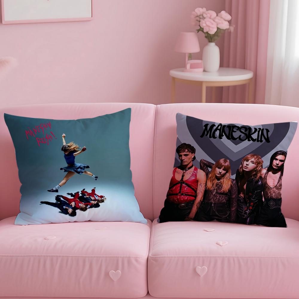 Beliebte Band Maneskin Kissenbezug Weich Leicht zu Waschen Kissenhülle Vielseitig für Sofa Bett Reise und Büro
