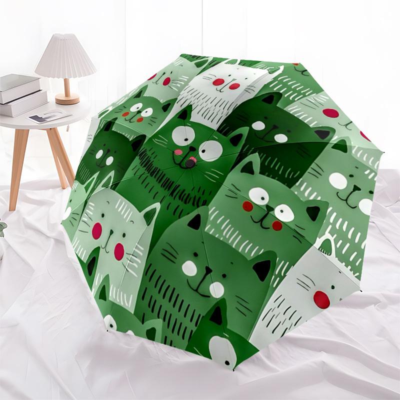 1 pièce Parapluie Automatique Ouverture/Fermeture Motif Chat, Structure Robuste à 8 Baleines, Parapluie de Voyage Portable, Fêtes, Usage Quotidien, Accessoire d'Extérieur, A