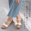2WAY Double Strap Sandals Flat FX2104 White Silver [AmiAmi] 1.5cm Women's (L(24.0cm), Python)