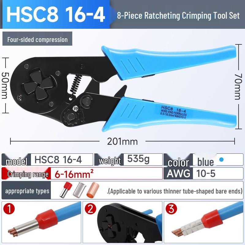 VE-Klemmen-Crimpzangen-Set - HSC8 Hochkohlenstoffstahl Langlebige Elektrikerzangen