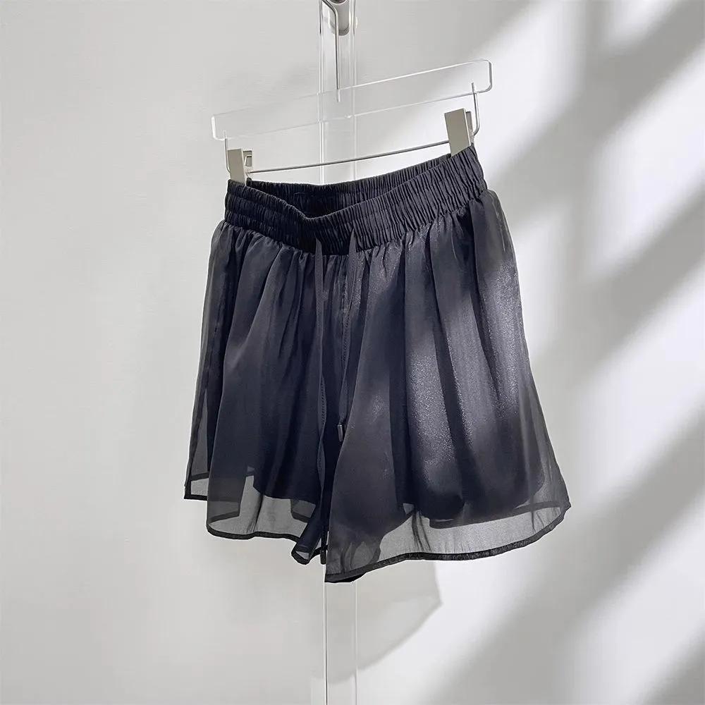 

Women s Summer Loose-Fit, Flare-Leg, Slimming Casual Pants with A Double-Layer Floral-Print Skirt-Style Hem XL