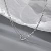 Fashion Jewelry 925 Sterling Silver Plain Heart Pendant Necklace for Women Luxury 925 Silver Clavicle Chain Necklace
