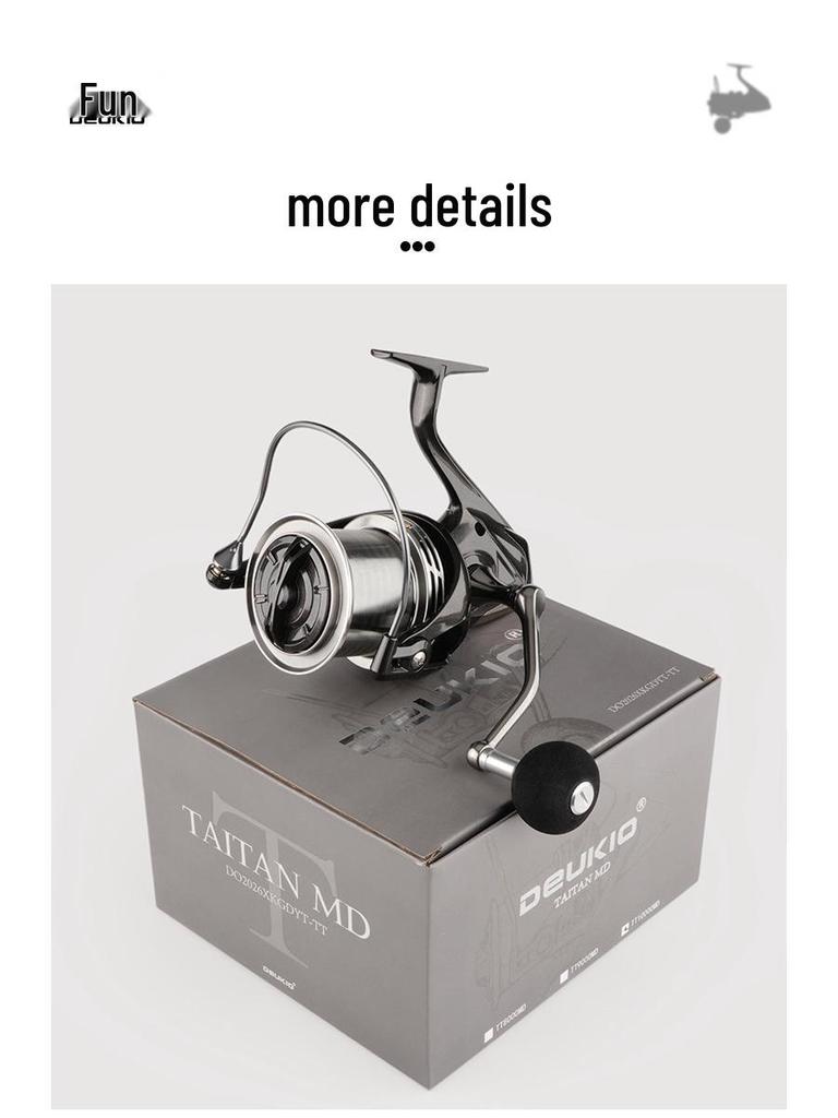 De Ququan All-Metal Long-Cast Spinning Reel for Beach and Boat Fishing.
