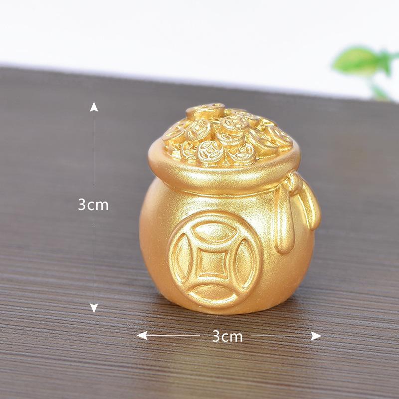 Feng Shui Auspicious Fa Cai Money Tree Gold Ingot Bag Lucky Fortune Spring Festival Mascot Desktop Ornament Car Home Decor Craft