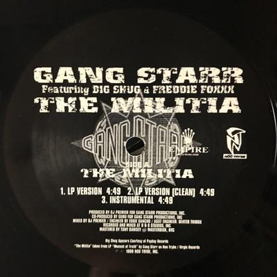 12inch Record GANG STARR - The Militia S38093 Noo Trybe Recor 1998 US Rap & Hip-Hop/R&B Used