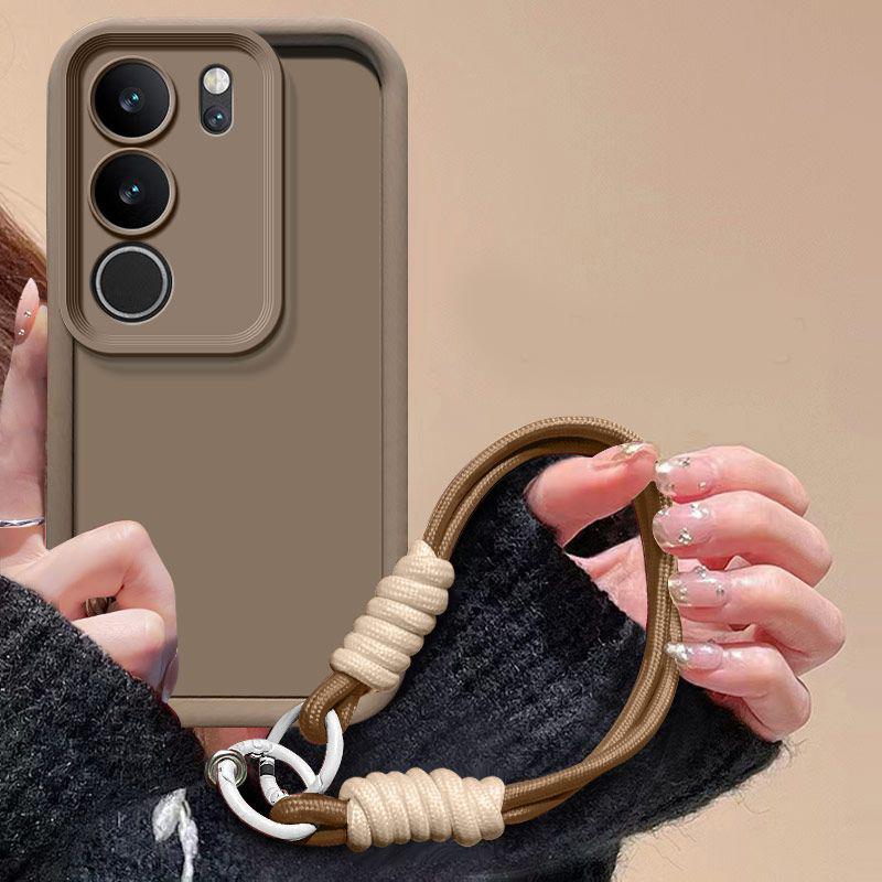 For Vivo V29 Case Vivo V29 Pro 5G Phone Case Weaving Lanyard Matte Back Cover Skin Feel Protection Shockproof Case