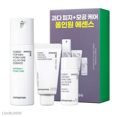 Forest For Men Pore Control Essential Set(Essence 100ml + 15ml + Shaving & Cleansing Foam 30g) (+Free Gift)