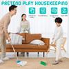Kids Cleaning Set, 8 Pcs Wooden Housekeeping Play Set Includes Broom Mop Duster Dustpan Brushes Rag and Organizing Stand, Cleaning Toys Gift for
