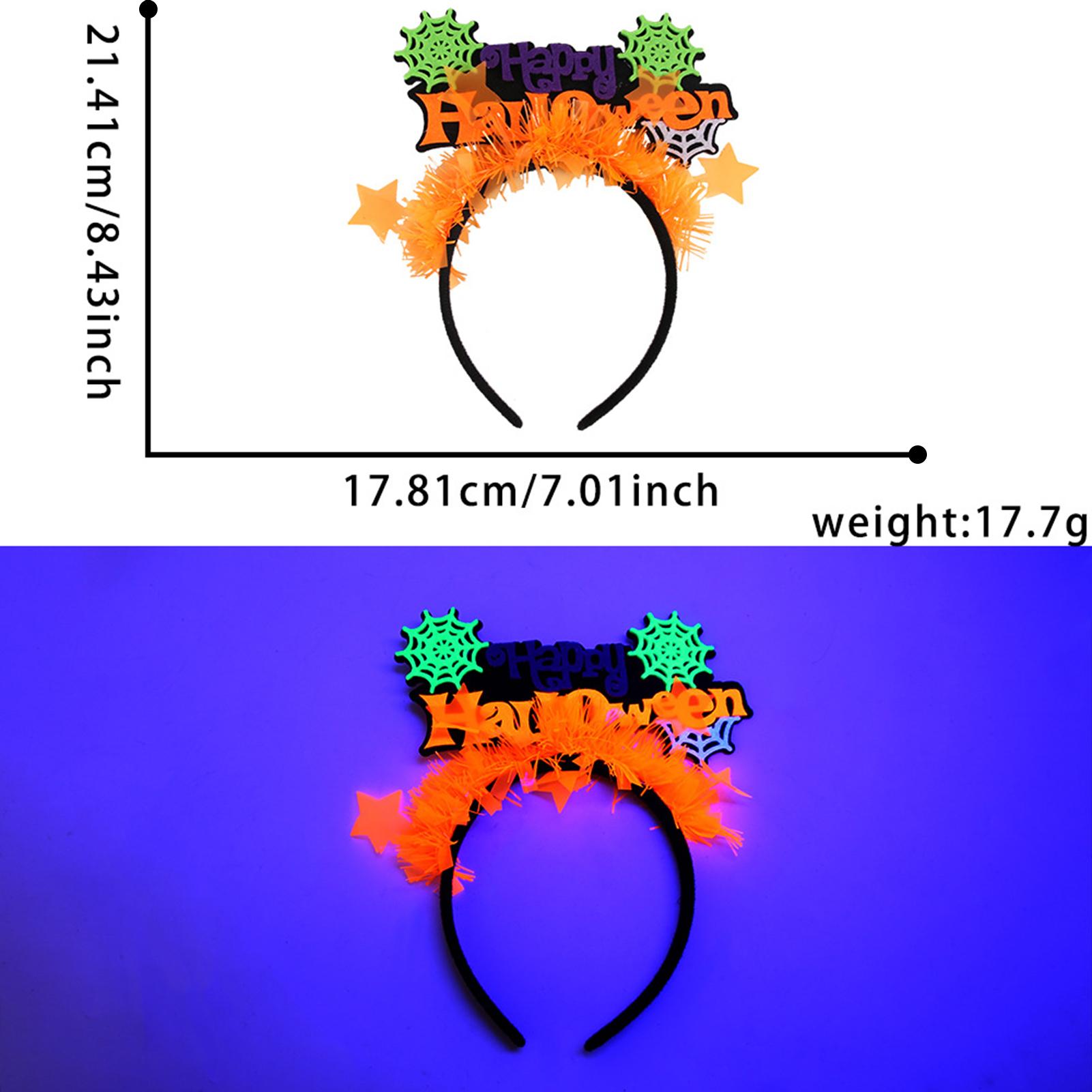 

Halloween Funny Pumpkin Headbands Fluorescent Hair Band Hair Hoop for Halloween Holiday Party Cosplay Prop