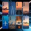 Airplane Plane Phone Case For Samsung Galaxy A73,A21s,A22,A31,A52,A53,A71,A41Soft Black Shell