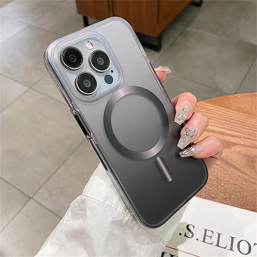 Luxury Bumper Matte Gradient Color Translucent For Magsafe Magnetic Phone Case for iPhone 15 14 Pro Max Hard Acrylic Armor Cover