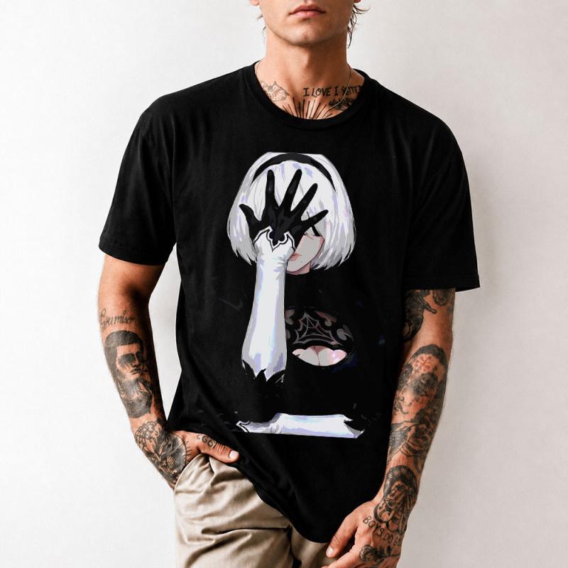 NIER AUTOMATA 2B Anime Unisex Tee Gamer Gift Video Game Shirt 0706 Streetwear Sexy Waifu Graphi