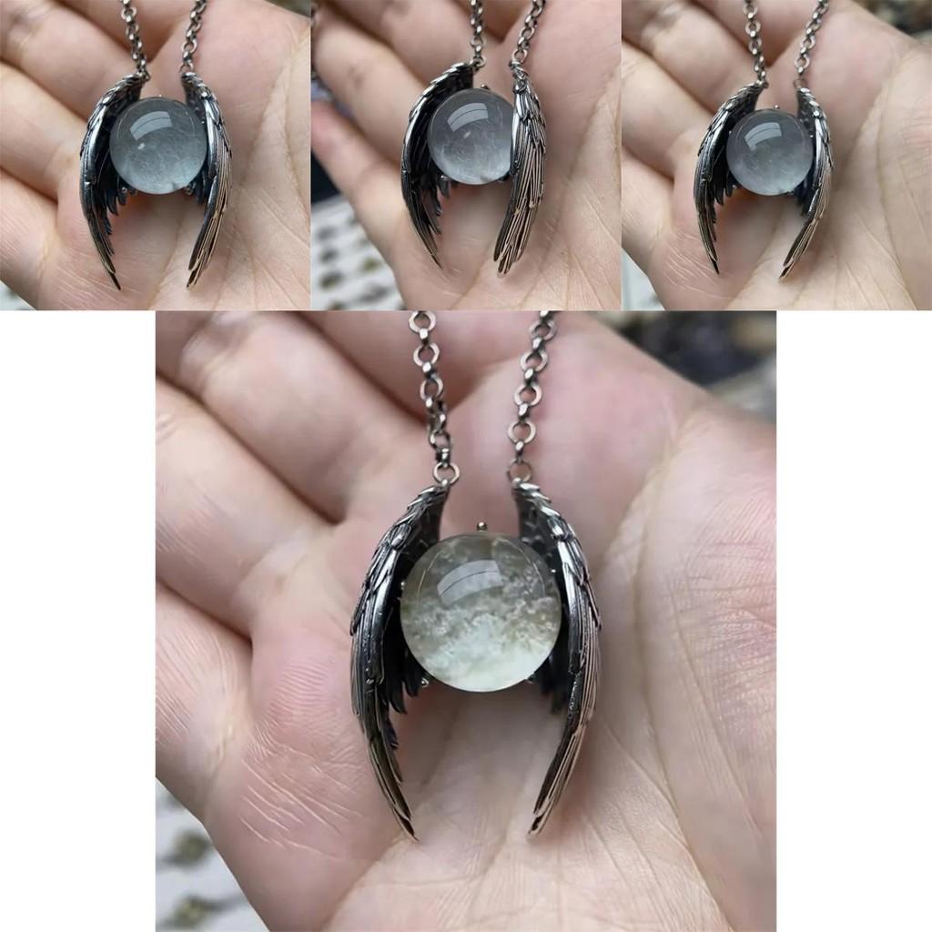 Ghost Wings Faux Crystal Vintage Necklace With Cartoon Pendant For Fashion Ol Women Men