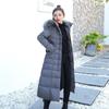 Womens Long Puffer Coat With Faux Fur Collar Winter Slim Fit Hooded Parka