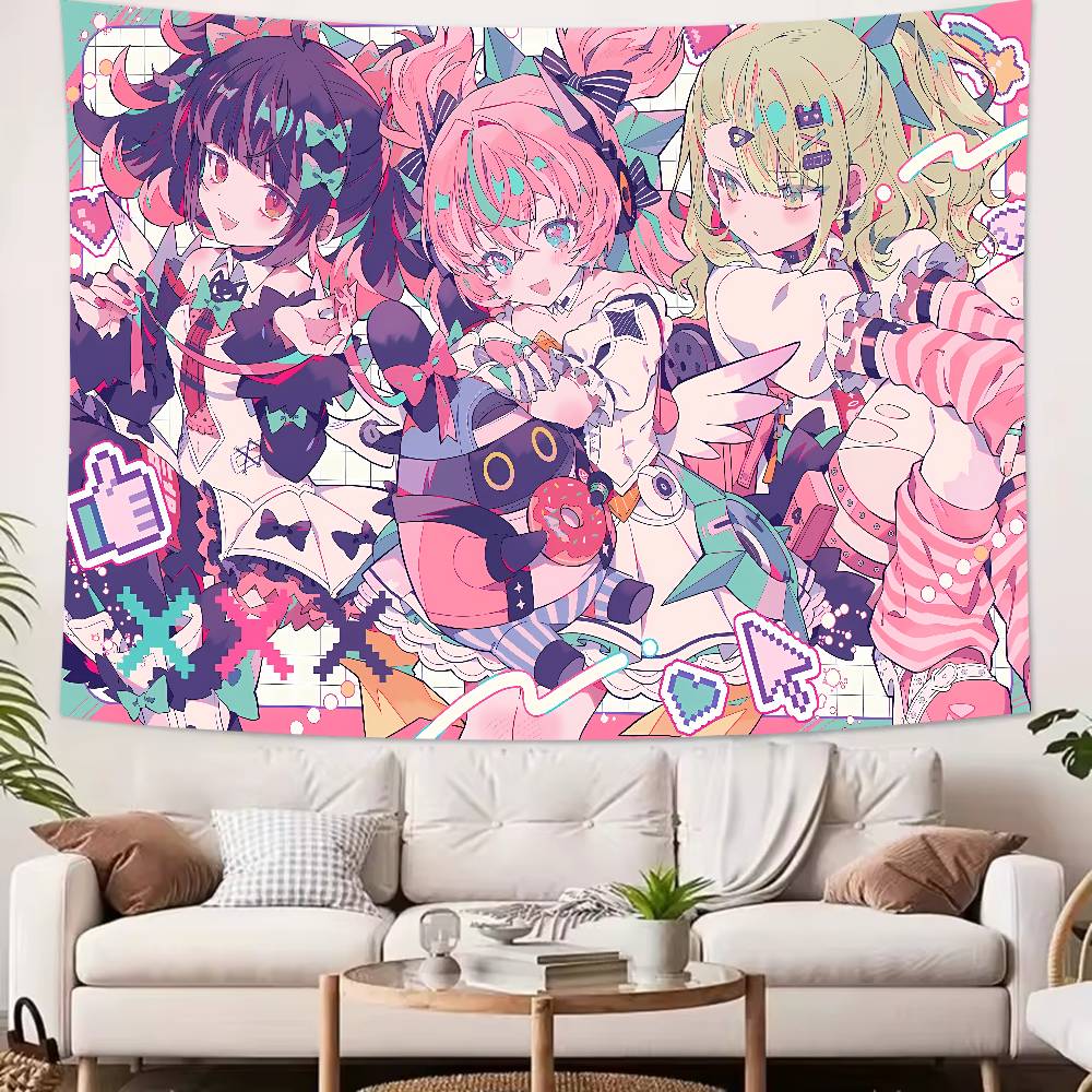 Kawaii Hot Girl Aria Sunna Tapestry Decoration Bedroom Dormitory Background Cloth Holiday Home Party Living Room Club Tapestry