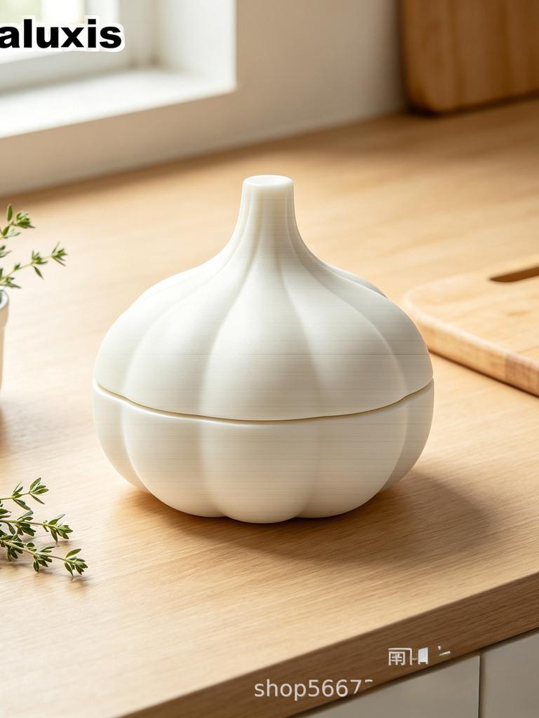 Große Knoblauch-Aufbewahrungsbox mit Deckel - Kreativer Küchen- und Heim-Organisationsbehälter