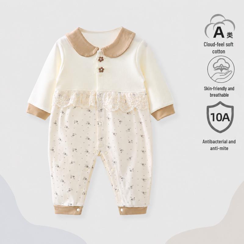 Nation's Top-Selling: Antibacterial Cotton Baby Bodysuit for Spring & Autumn - Long Sleeve, Perfect for Crawling & Home Wear.