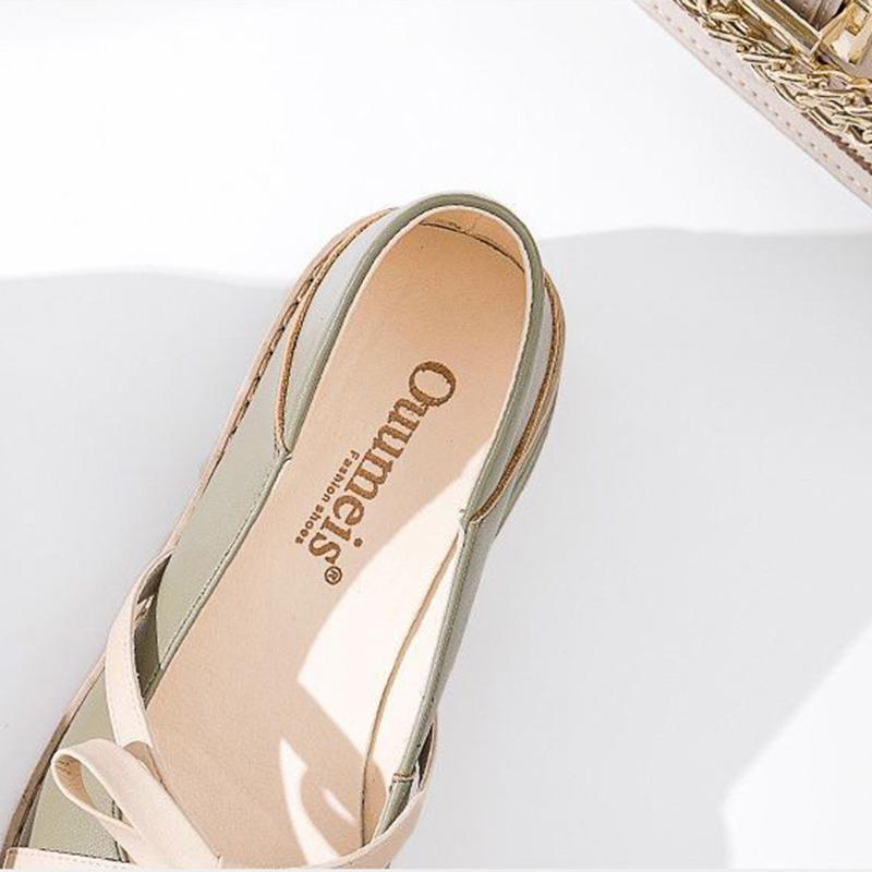 Fairy Mid-heel Single Shoes Spring All-match Shallow Mouth Small Leather Shoes Retro Women