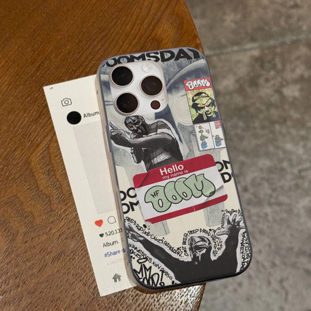 

M-MF D-DoomS Band Phone Case For IPhone 17 16 15 11 12 13 14 Pro Max Soft Corrugated Silicone Cover Case iPhone 14 pro