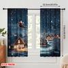 2 Stück, 2D-Flachdruck Vorhänge Digitaldruck Weihnachtsmann Schlitten Rentier (2) Vielseitiges, strapazierfähiges Polyester (ohne Stange)