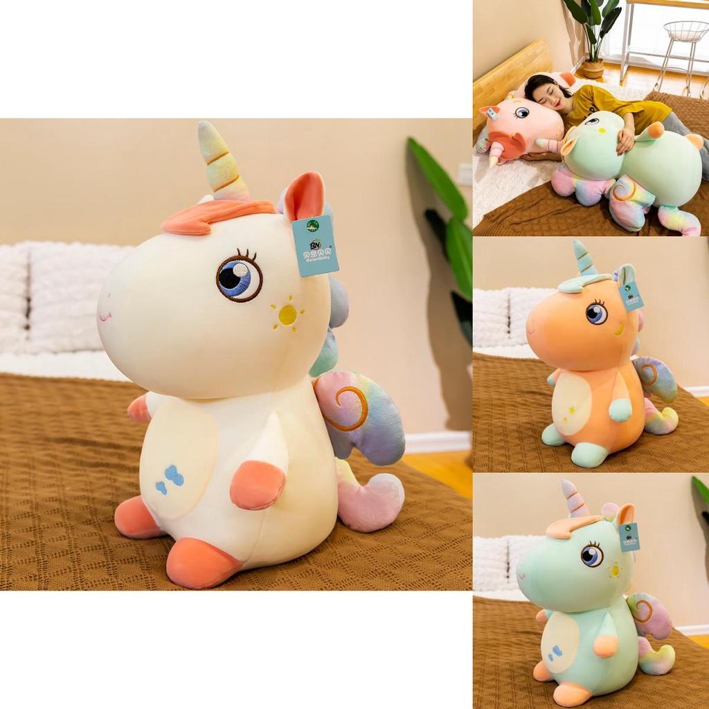 Adorável Pelúcia de Unicórnio Macio Redondo Gordo Unicórnio Cavalo Anjo Para Meninas