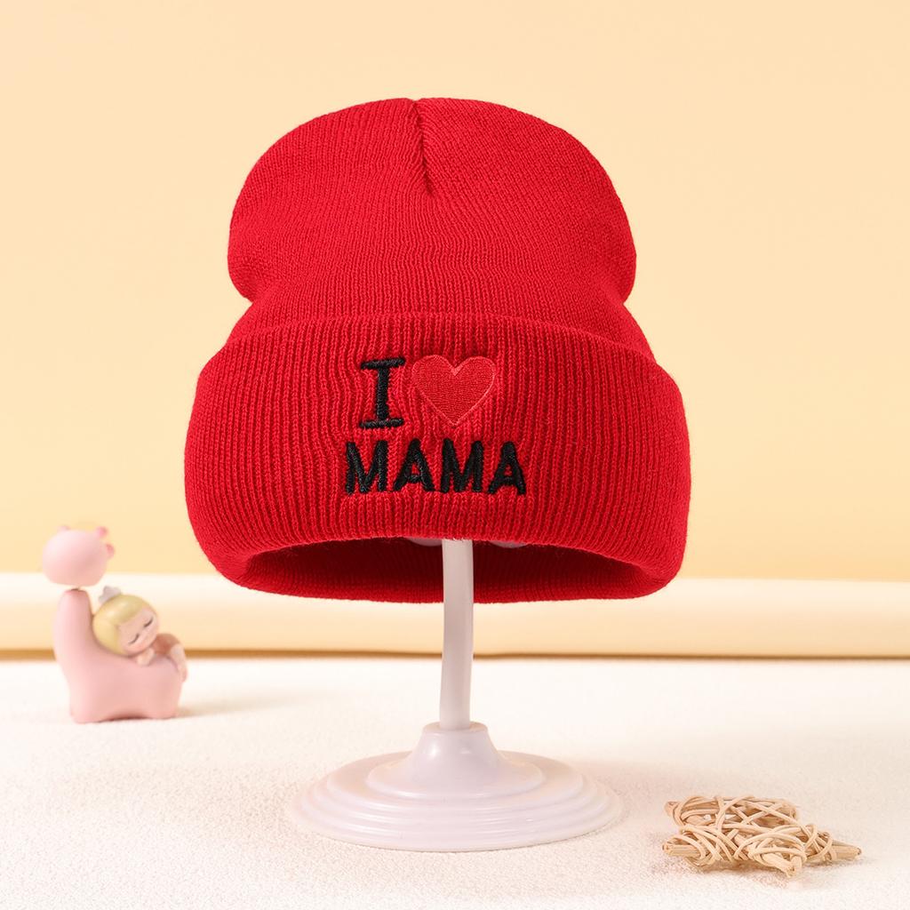 Embroidery Knitted Hat Dopamine Color Warm Windproof Cover Wool Hat Moisture