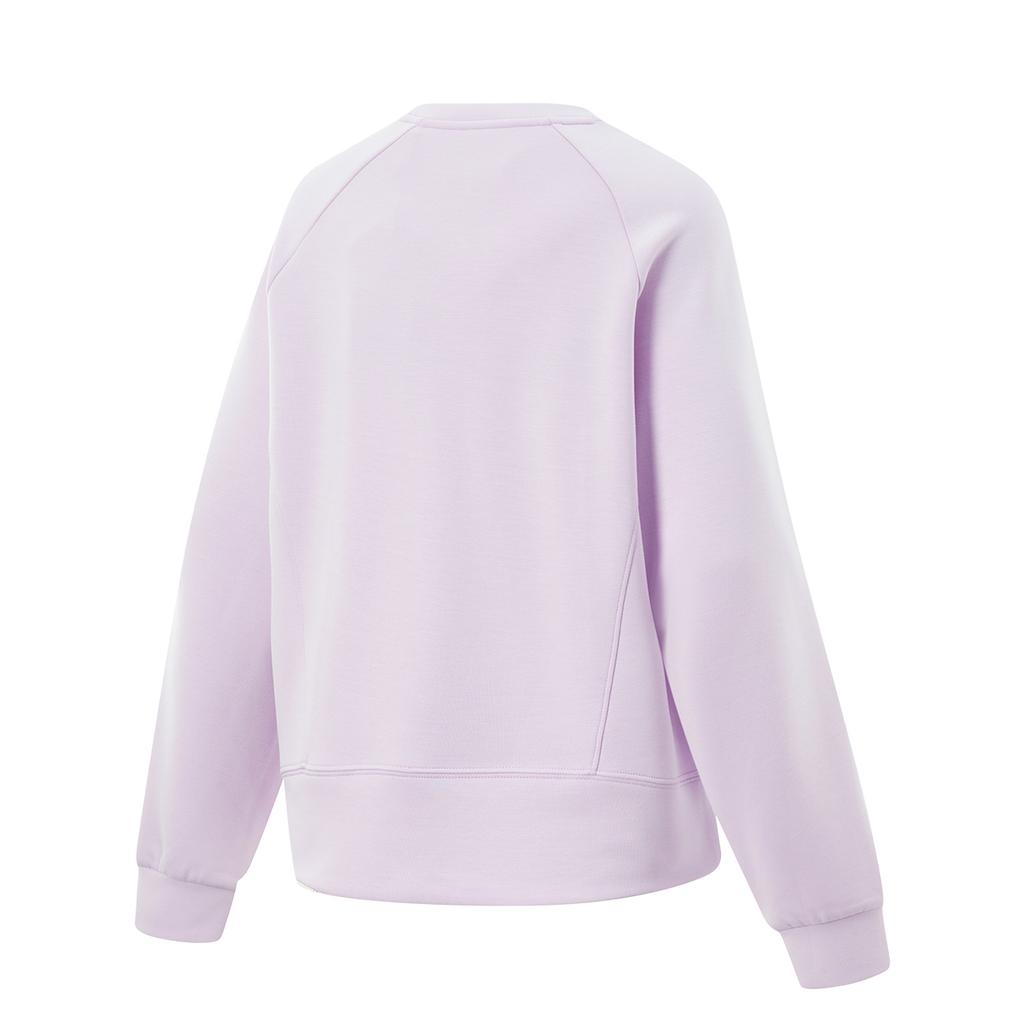 Li Ning Fitness Series Round Neck Pullover Letter Long Sleeve Sweatshirt Women Sweatshirt Cloud-Purple AWDV068-8