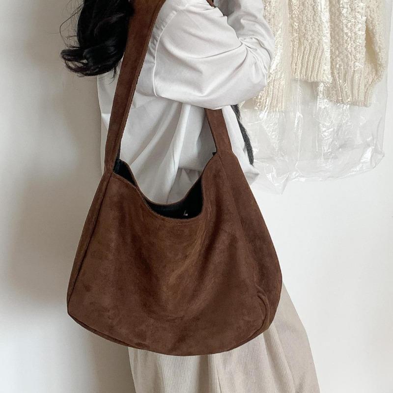 Autumn and Winter Retro Suede Bag Simple and Versatile Light Commuter Tote Bag Female Leopard Print Large Capacity Shoulder Bag