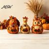 Decorative Wooden Tabletop Accents 3PCS Rustic Autumn Harvest Ornaments, Animal Designs Retro Vintage Distressed Wood Crafts Farmhouse Crafts,